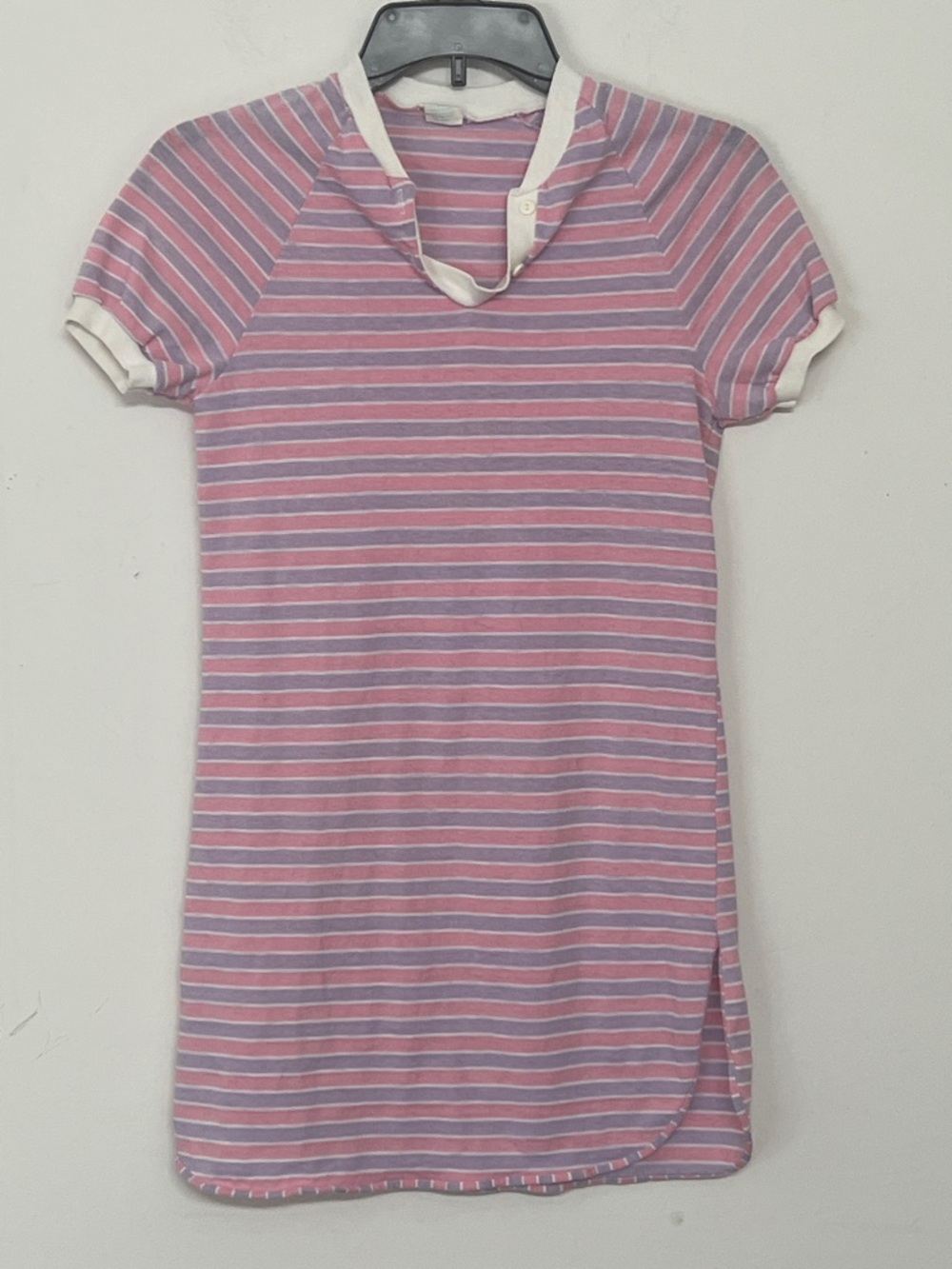 🌞 Sears JR Bazaar vintage 70s 80s Pink & Lavender Striped Short Sleeve dress XS